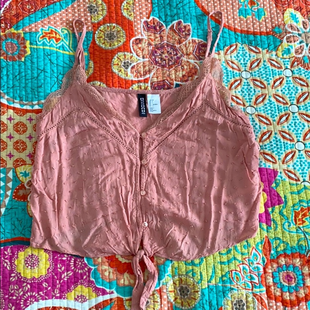 Old Pink String Crop Top